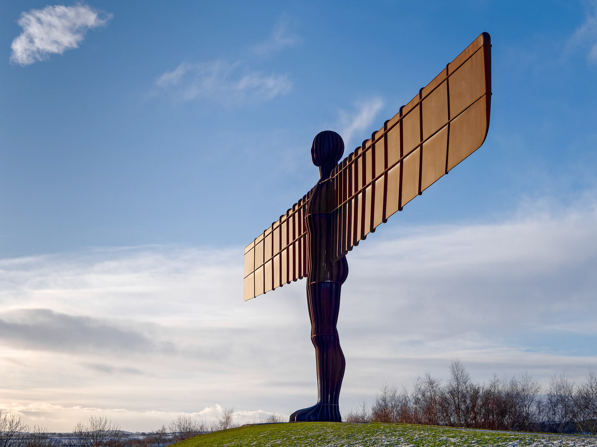 GATESHEAD, TYNE AND WEAR/UK - JANUARY 19 : View of the Angel of the North Sculpture in Gateshead, Tyne and Wear on January 19, 2018