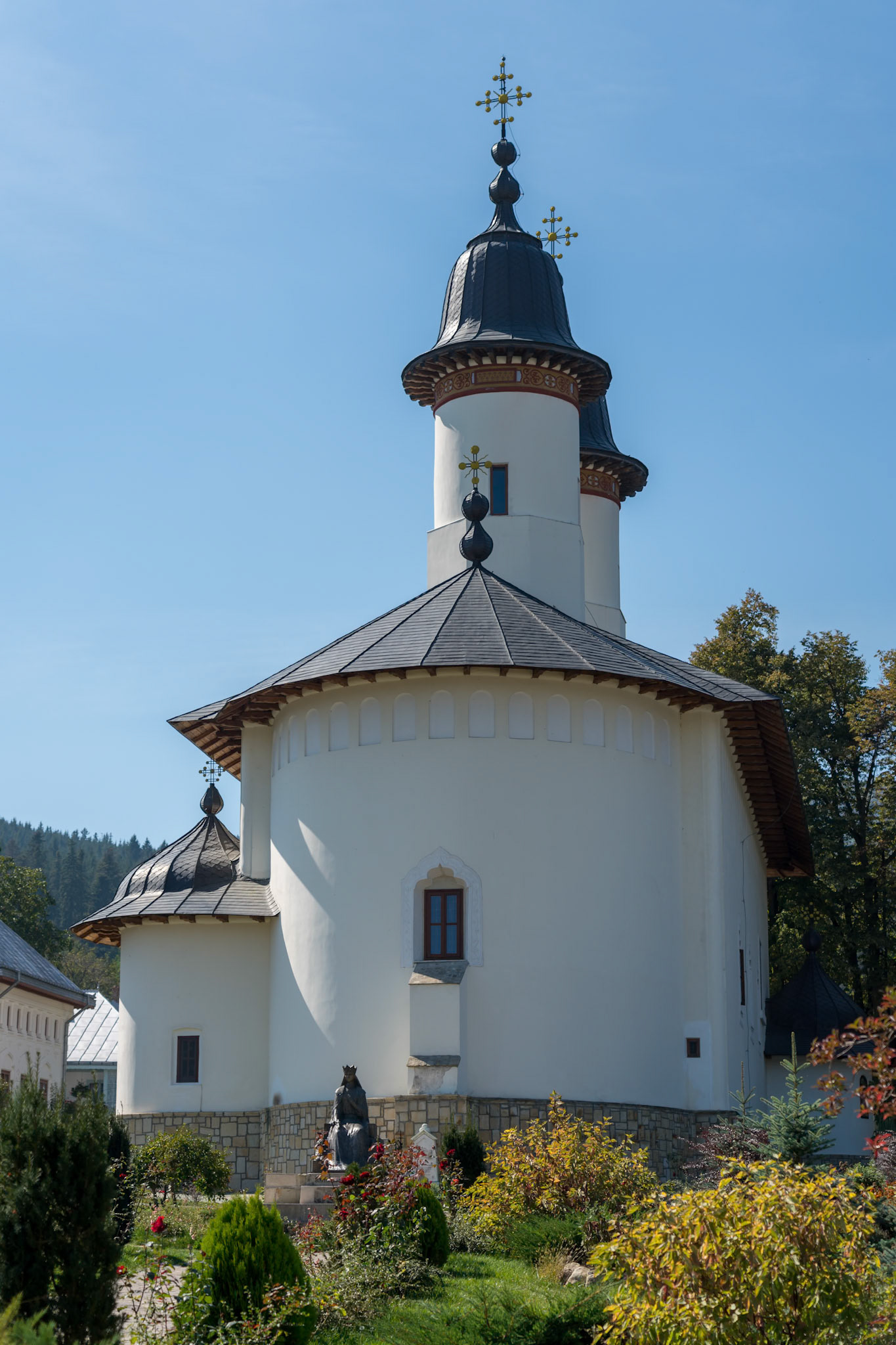 AGAPIA, MOLDOVIA/ROMANIA - SEPTEMBER 19 : Exterior view of Agapia Monastery in Agapia Moldovia Romania on September 19, 2018