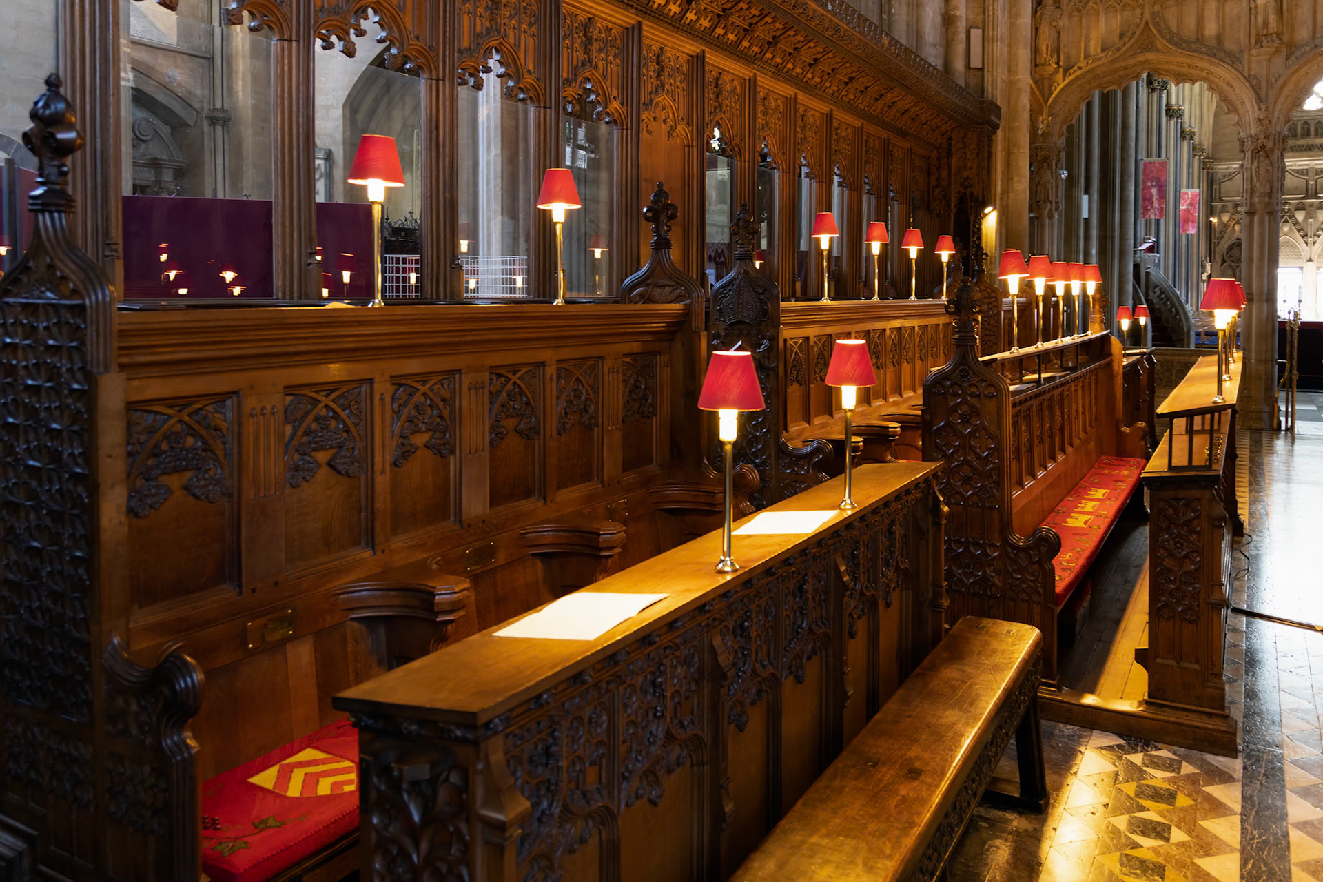 BRISTOL, UK - MAY 14 : View of the chancel in the Cathedral in Bristol on May 14, 2019