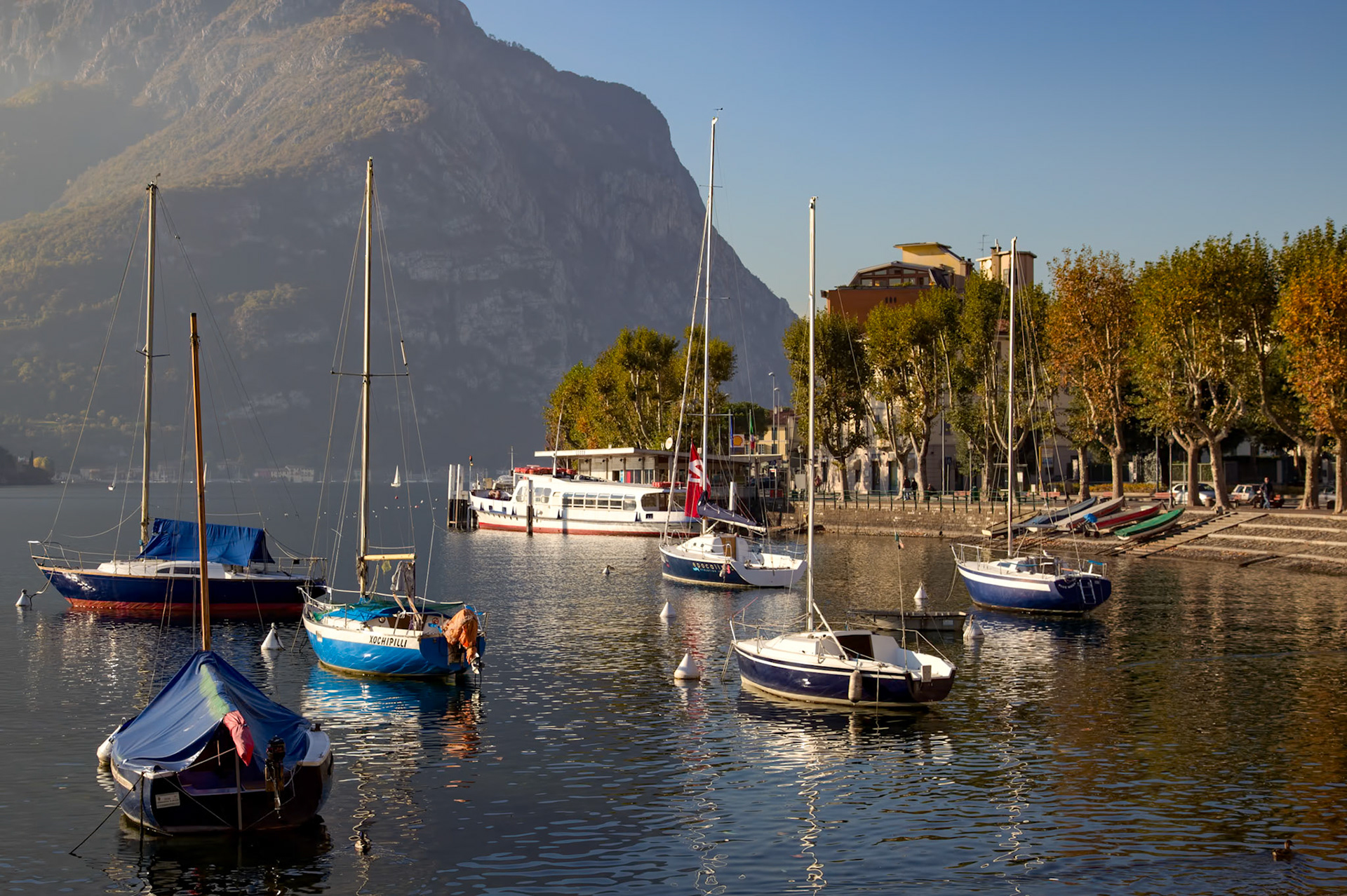 Boats on Lake Como at Lecco