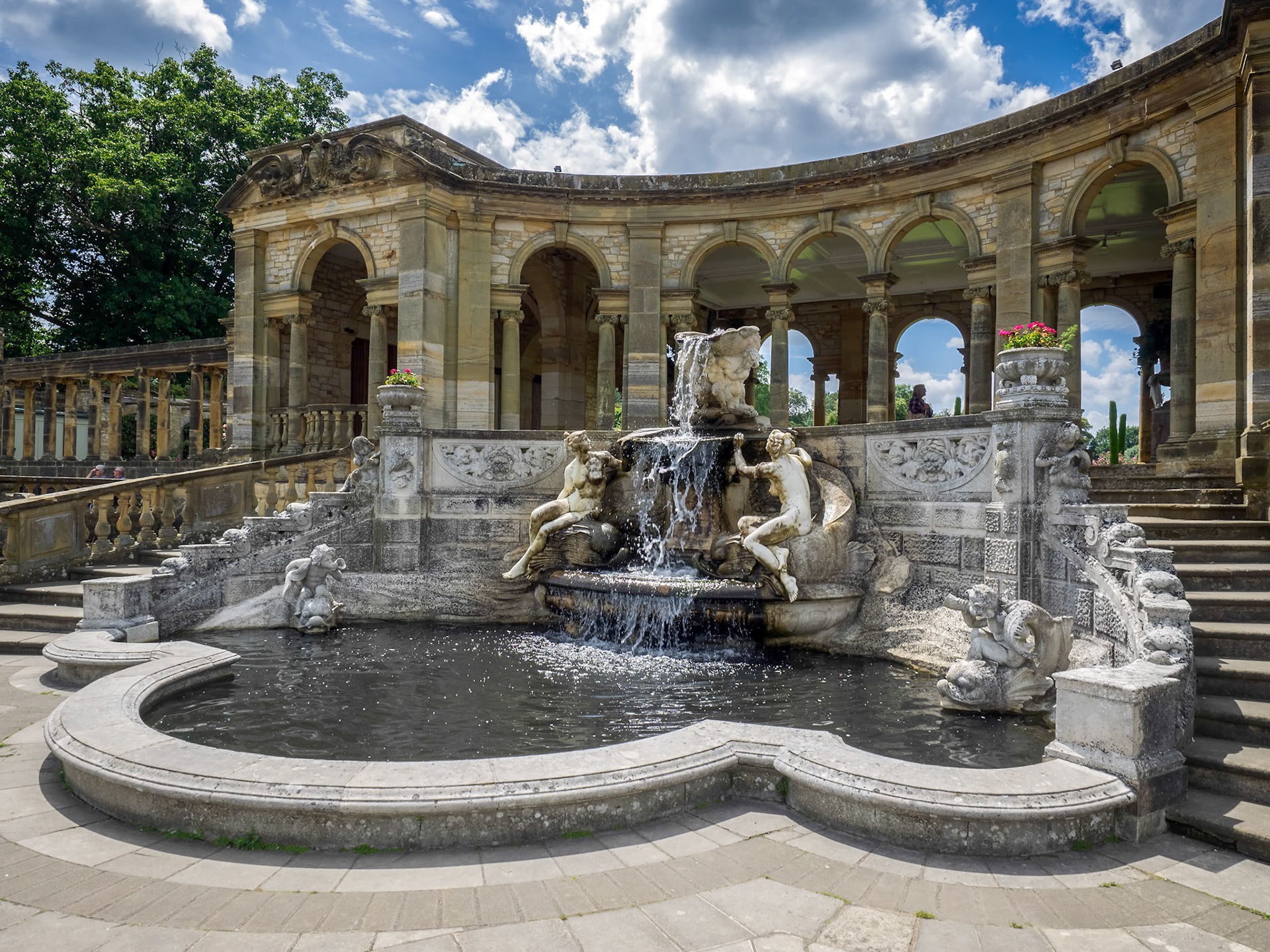 View of the Nymph's Fountain by the Lake at Hever Castle