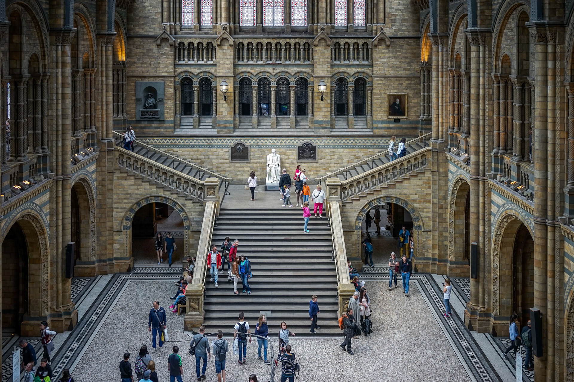 People Exploring  the National History Museum in London