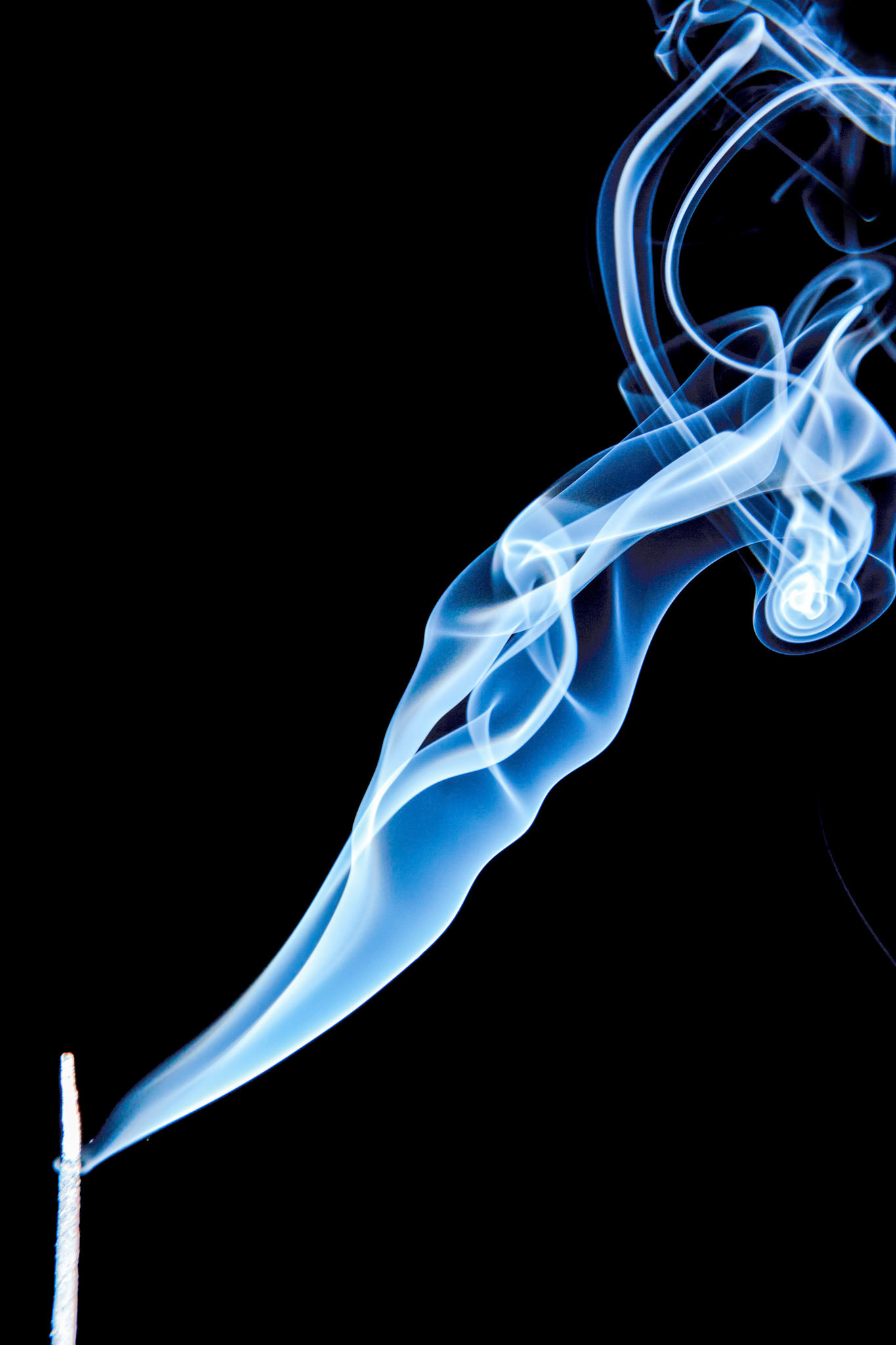 Incense stick smoke trail