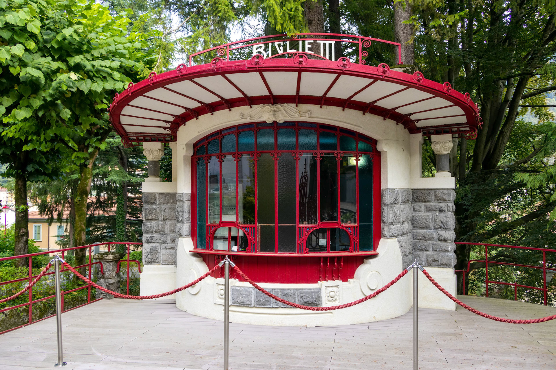 SAN PELLEGRINO, LOMBARDY/ITALY - OCTOBER 5 : Old unused ticket office for the Spa in San Pellegrino Lombardy Italy on October 5, 2019