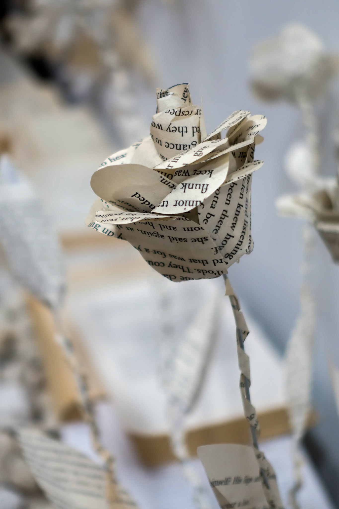 Artistic Flower Display Made of Paper at the Millennium Centre in Cardiff