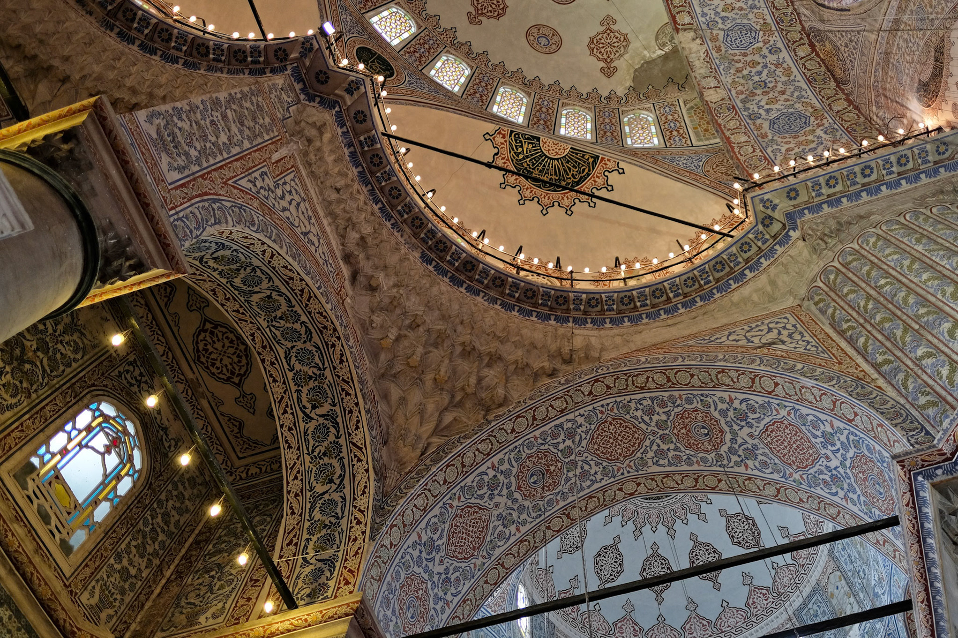 ISTANBUL, TURKEY - MAY 26 : Interior view of the Blue Mosque in Istanbul Turkey on May 26, 2018