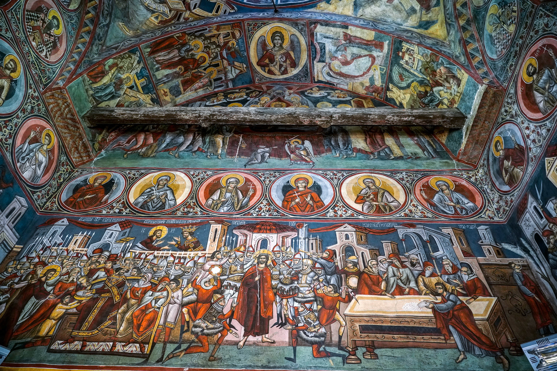 MOLDOVITA, MOLDOVIA/ROMANIA - SEPTEMBER 18 : Interior view of the Monastery in Moldovita in Moldovia Romania on September 18, 2018