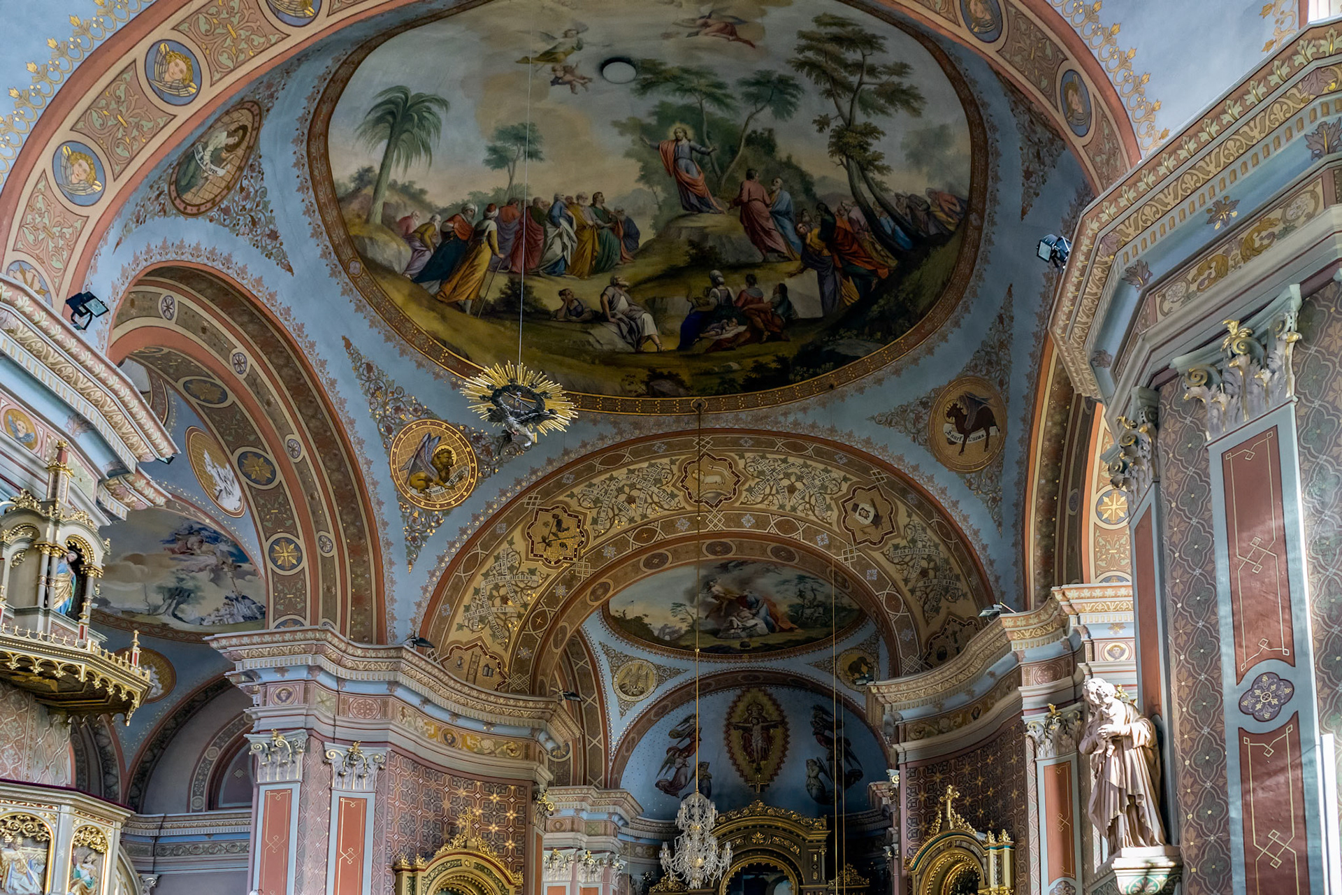 Interior View of the Parish Church in Ortisei