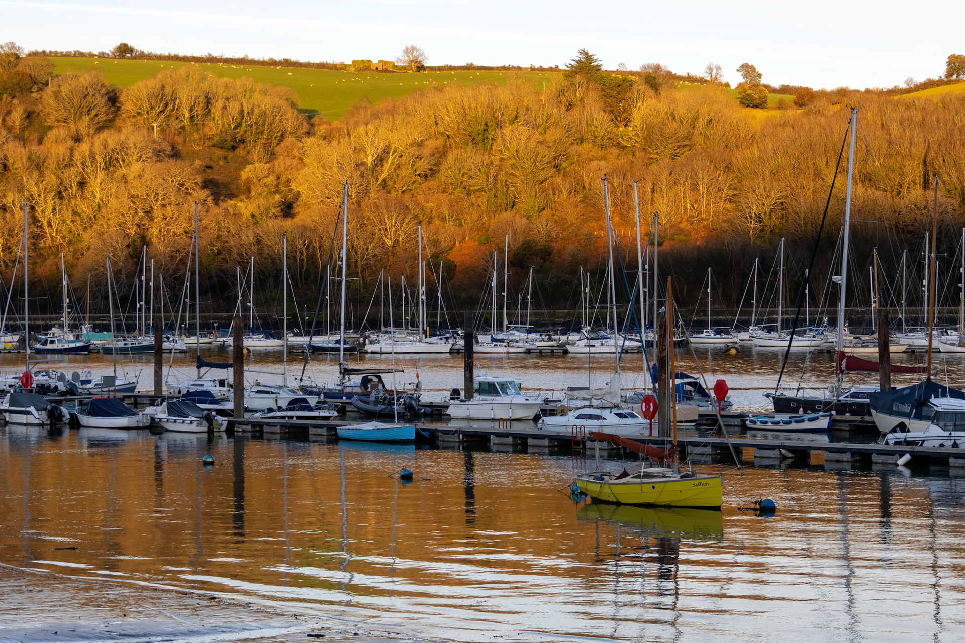 Dartmouth, Devon, UK - January 15. Boats in the River Dart in Dartmouth, Devon on January 15, 2024