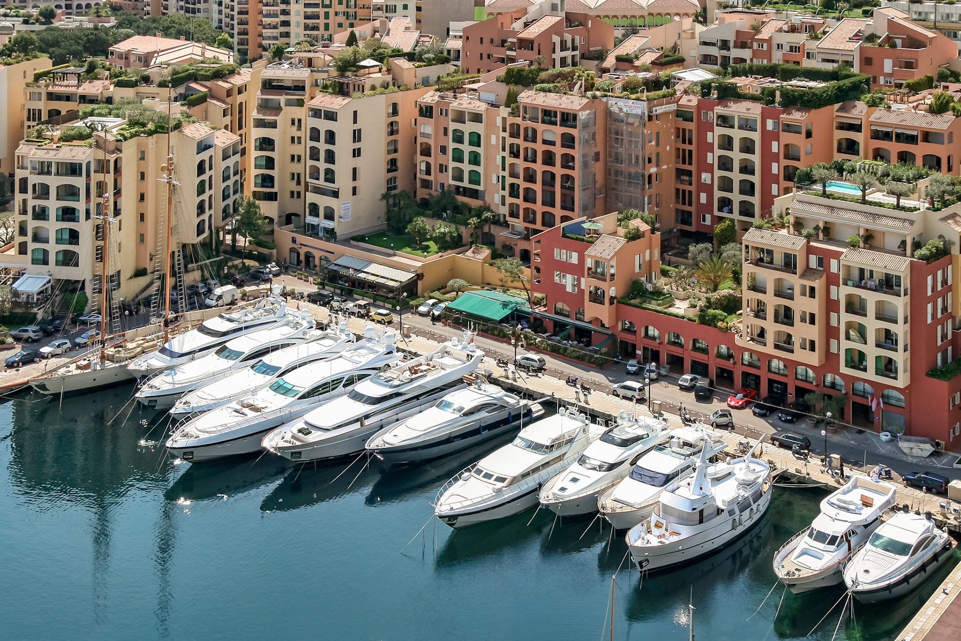 An Assortment of Boats and Yachts in a Marina at Monte Carlo