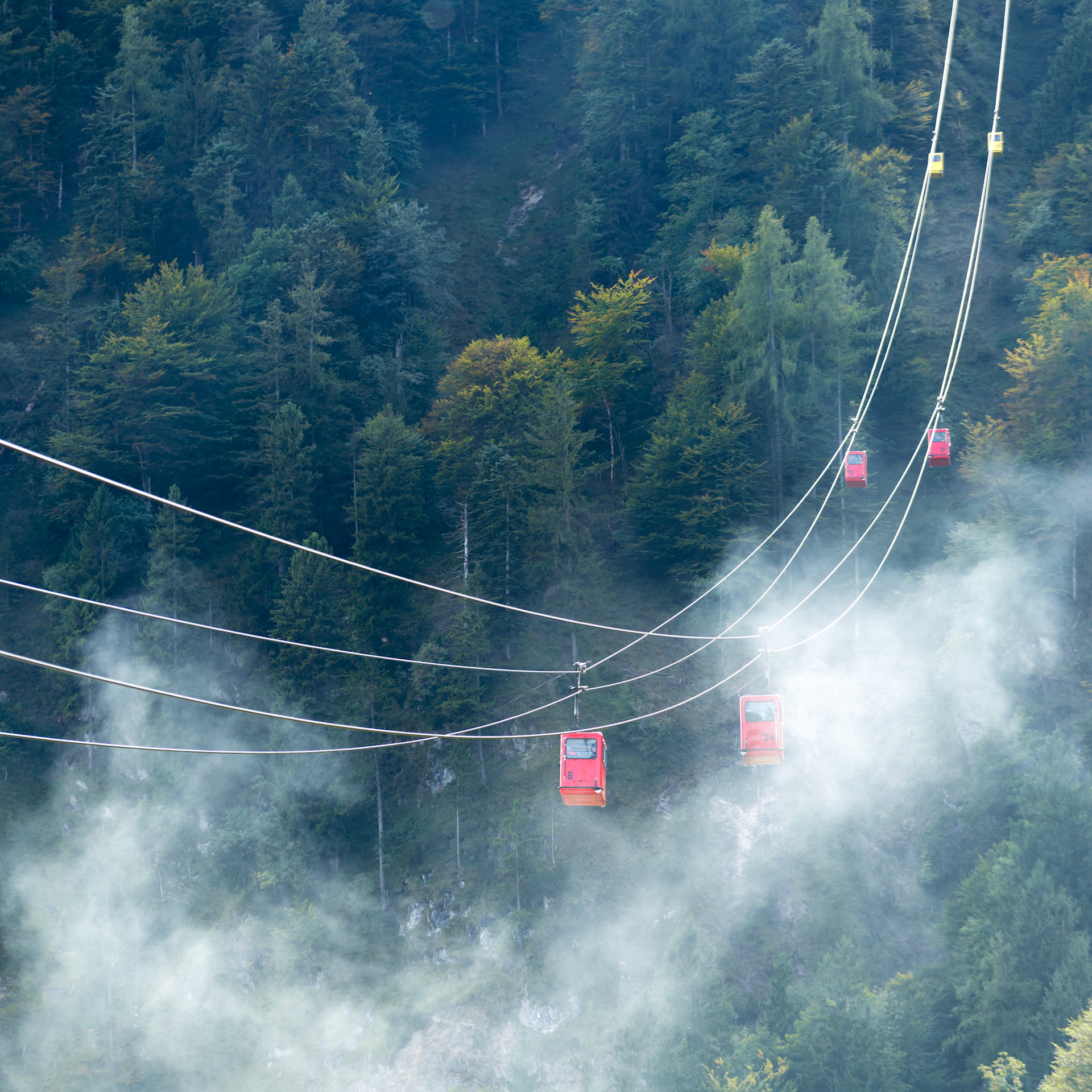 Zwölferhorn Mountain Cable Car Running down to St Gilgen