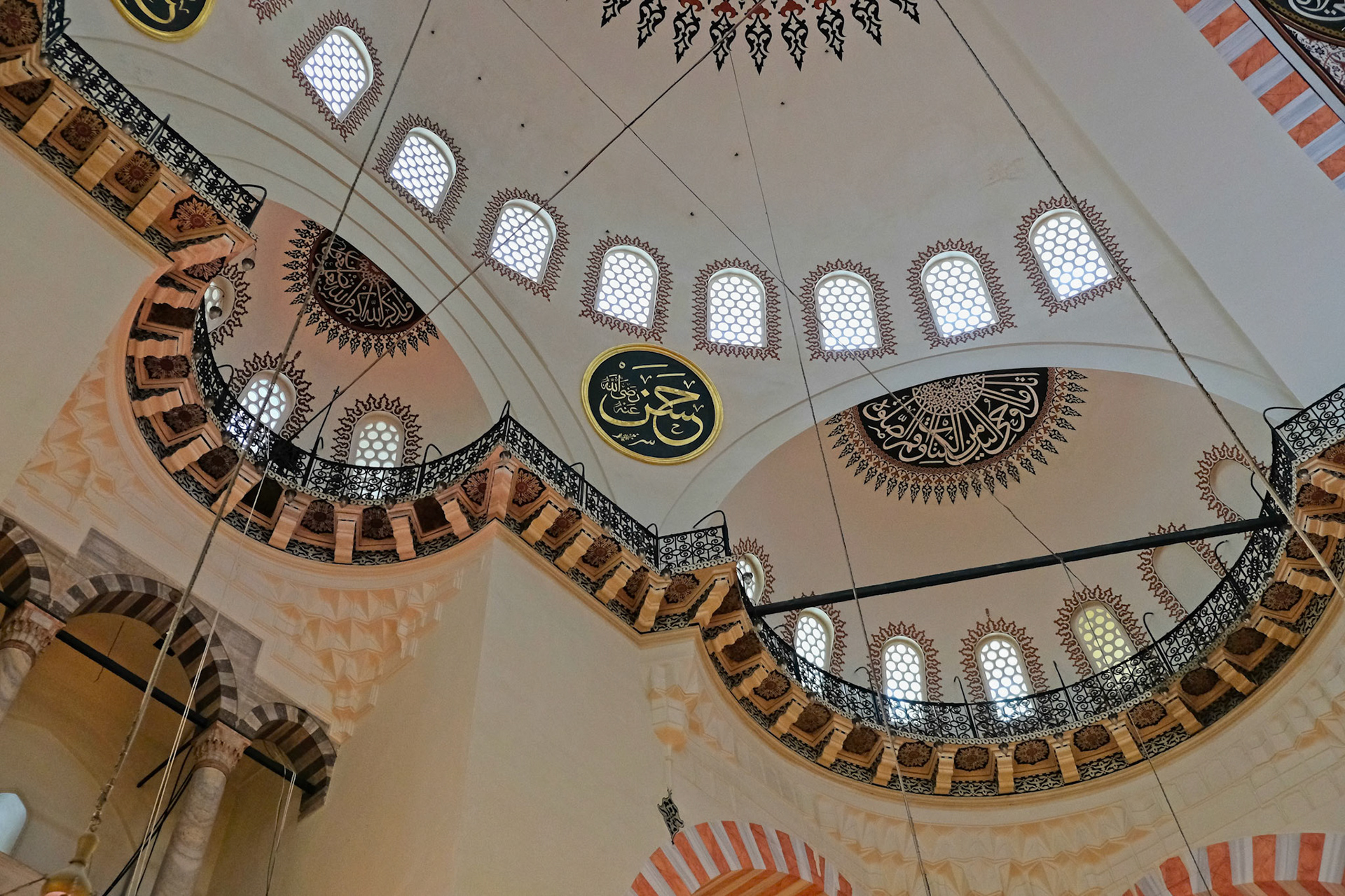ISTANBUL, TURKEY - MAY 28 : Interior view of the Suleymaniye Mosque in Istanbul Turkey on May 28, 2018